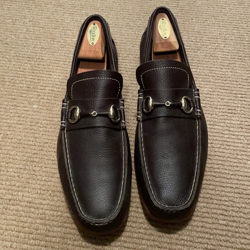 Men’s Gucci brown leather horsebit loafers
